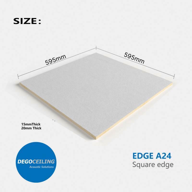 Stick in ceiling tile fiberglass panels glue sound absorbing panel 600x1200x40mm china high quality