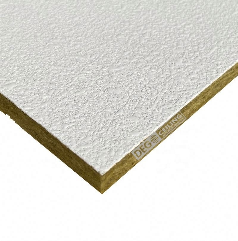 High-end white concealed noise reducing ceiling tiles fire proof acoustic stonewool board in sound insulation panels