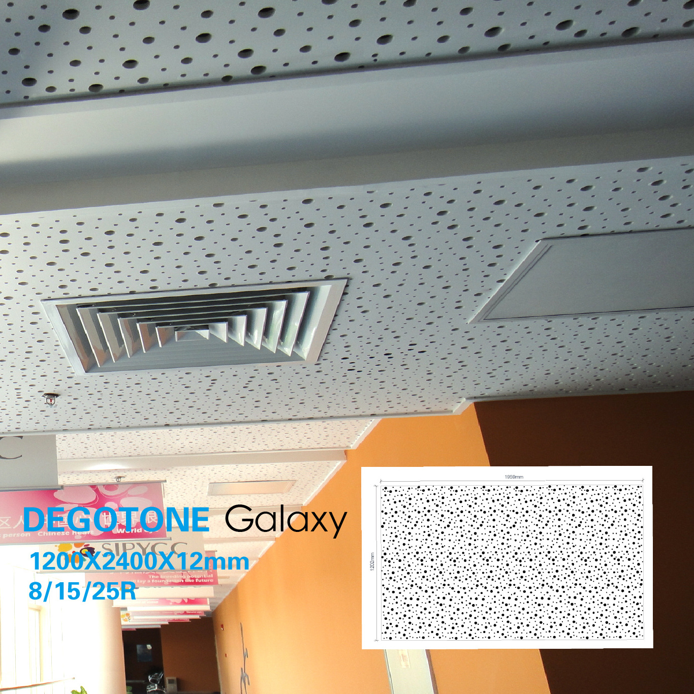 Sound ceiling Irregular round holes Perforated acoustic gypsum board  Plasterboard square perforated gypsum ceiling tiles