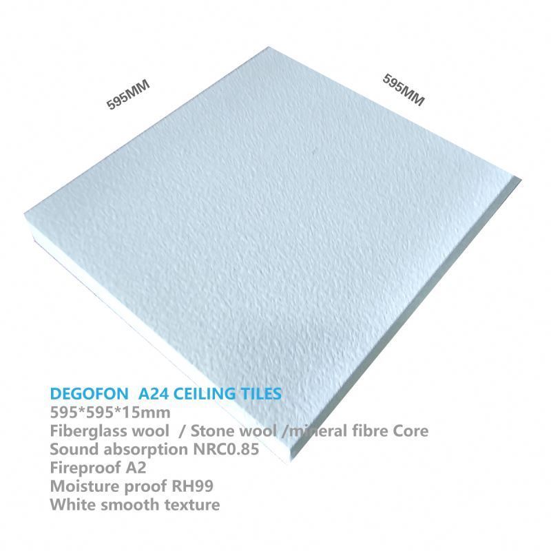 Fiberglass ceiling tiles 2x4 with density 100kg/m3 white spray factory direct