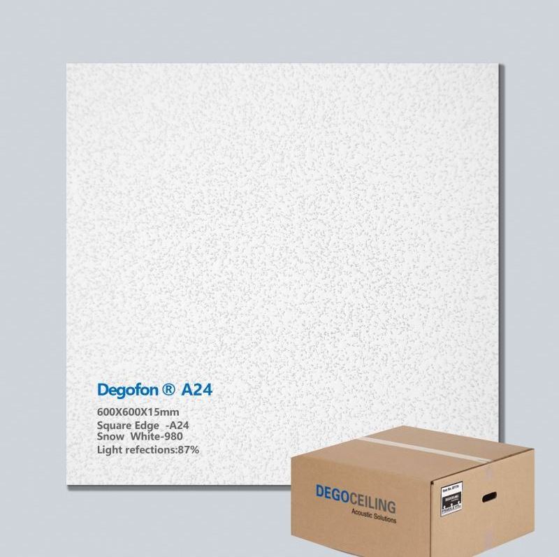 High nrc fireproof acoustic fiberglass drop ceiling tiles 2x4 mineral wool sound-absorbing