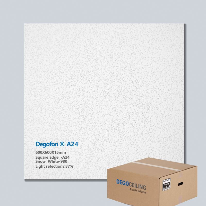 Sound-Absorbing Ceiling Tiles 600X600mm  Sound Proof Acoustic Mineral Fiber Glass Ceiling