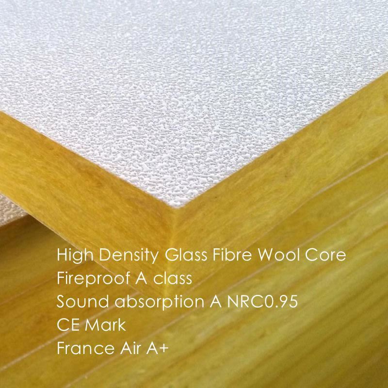 2400*1200*40mm Acoustic Fiberglass Wool Sound Absorbing Baffles For Panels Baffle Beam Linear Ceiling