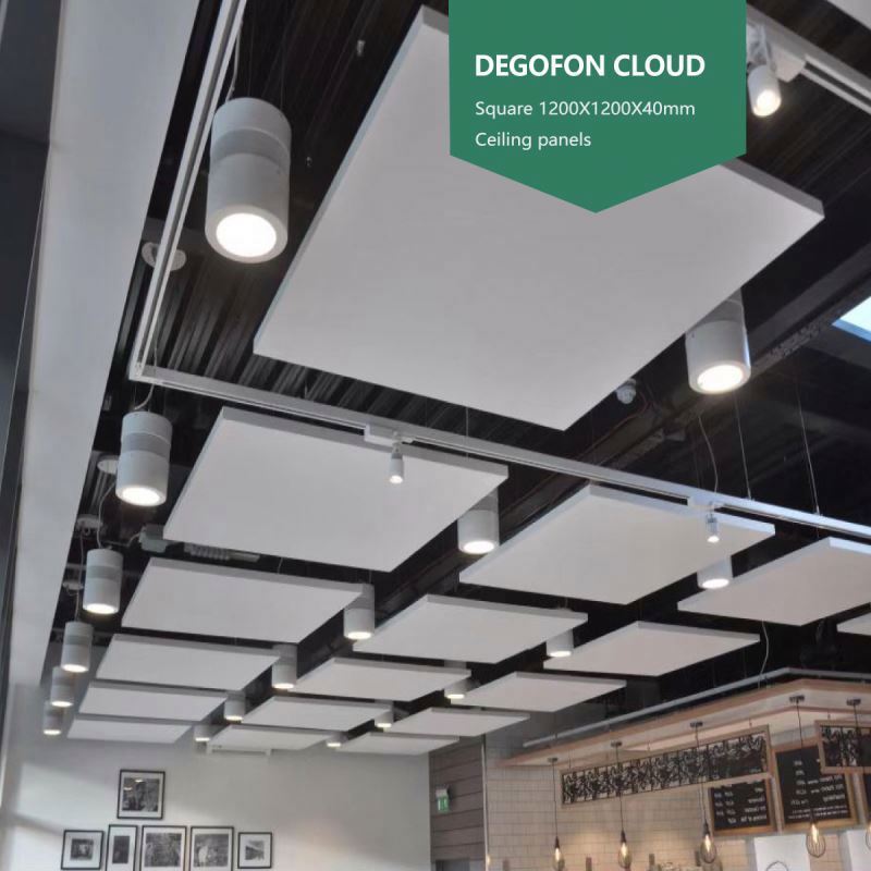 Light weight decorative sound absorbing panels hexagonal suspended acoustic ceiling baffle nrc 0.9