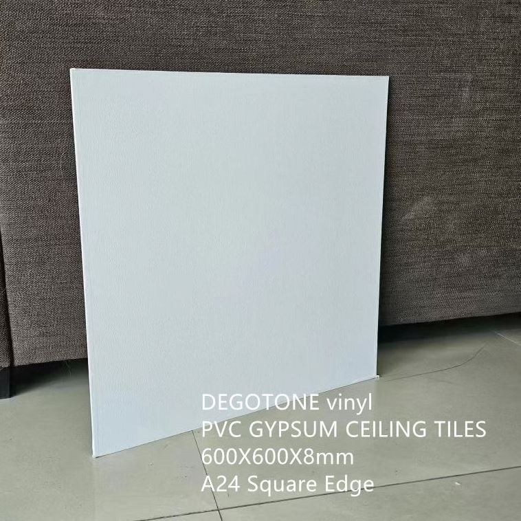 White Paints And Embossed Gypsum Ceiling Tiles Pvc Tile Board Sound Absorbing