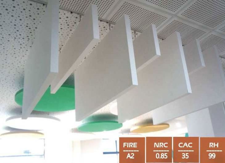 2400*1200*40mm Acoustic Fiberglass Wool Sound Absorbing Baffles For Panels Baffle Beam Linear Ceiling