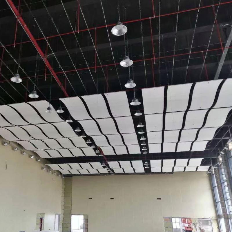 Light weight decorative sound absorbing panels hexagonal suspended acoustic ceiling baffle nrc 0.9