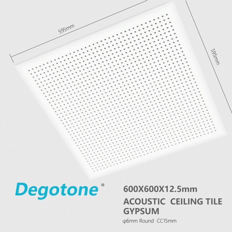 gypsumceiling  tile plaster ceiling material board false  square edge 600*600mm NRC 0.65 with ceiling grid system