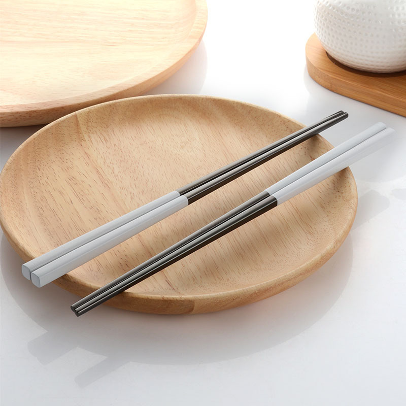 High Quality Luxury Black Gold Chopsticks Half Coating Titanium Plated Stainless Steel Chopsticks