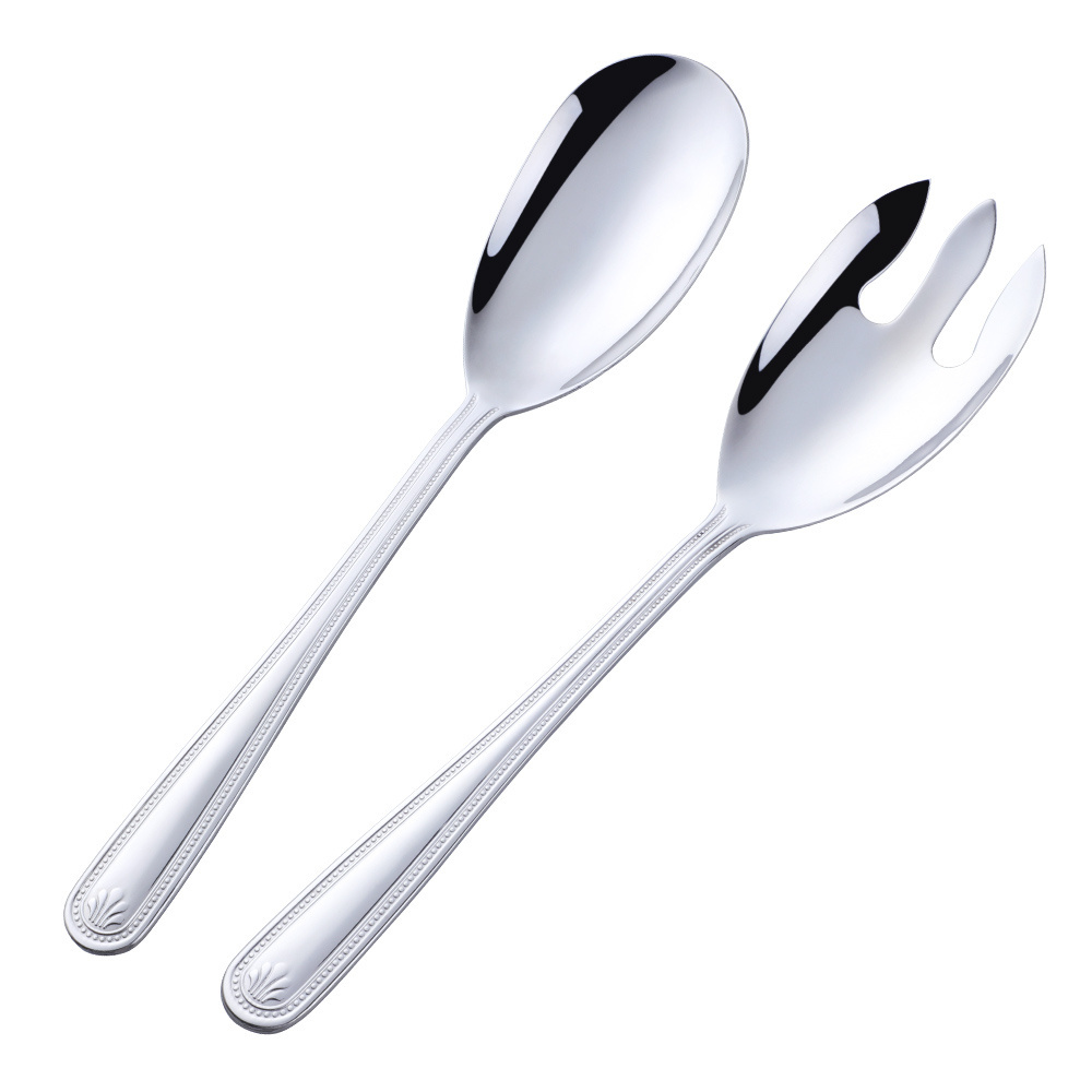 Fruit and vegetable Salad Serving Spoon Fork Stainless Steel Large Serving Spoons Spork for Buffet Restaurant