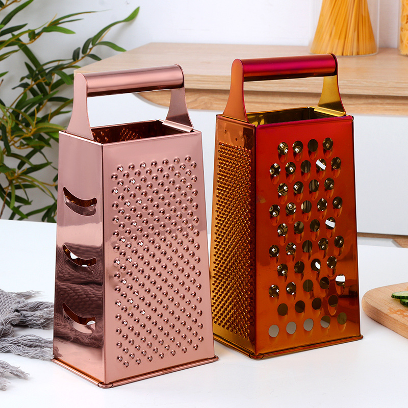 High Quality Kitchen Accessories 4 Sides Multifunctional Stainless Steel Food Slicer Food Box Grater With Handle