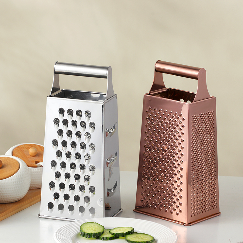 High Quality Kitchen Accessories 4 Sides Multifunctional Stainless Steel Food Slicer Food Box Grater With Handle