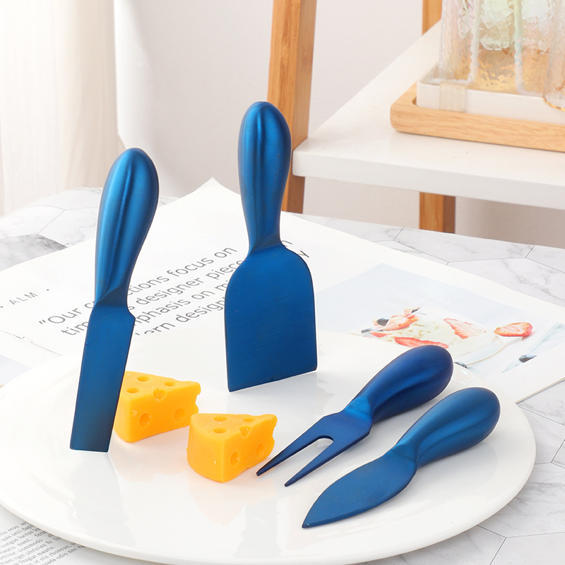 Cake Shop Used Mini Cheese Tool 4-Pieces Dessert Cheese Cake Knife Set Stainless Steel Cutter Cheese Slicer