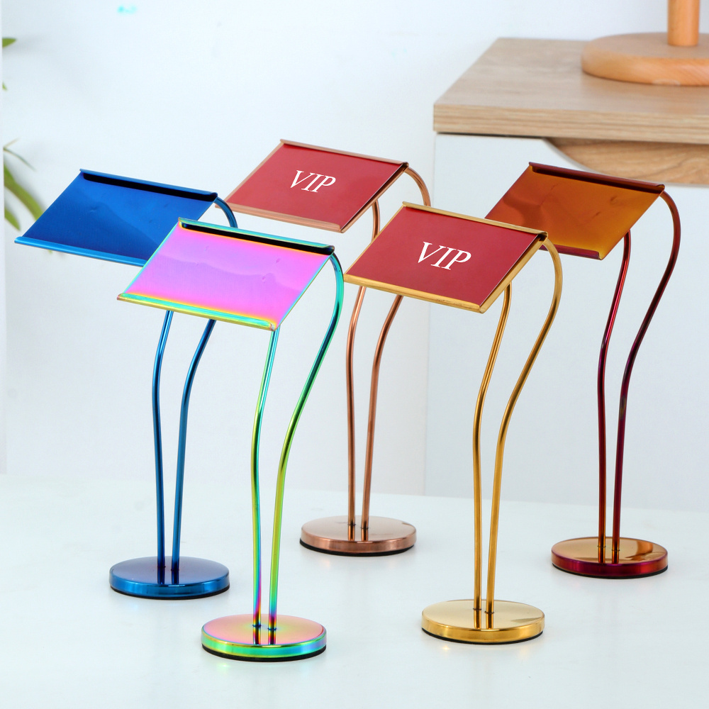 Menu Holder Metal Card Holders Display Stand Stainless Steel Wedding Table Number Holder