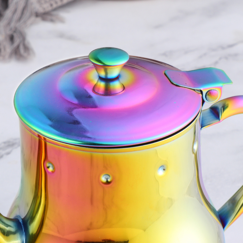 Kettle Kettles PVD Titanium Color Metal Coffee Kettle Cold Water Fruit Juice Teapot Stainless Steel Ounce Pot