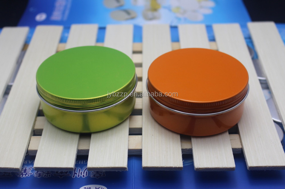 screw top aluminum container for shoe polish, round aluminum can for soap