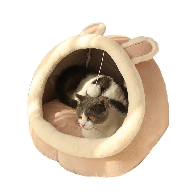 Pet Cats Dogs Soft Kennel Plush Warm Deep Sleep Moisture Absorption and Breathable Cat and Dog Thick Yurt Semi-Enclosed Kennel