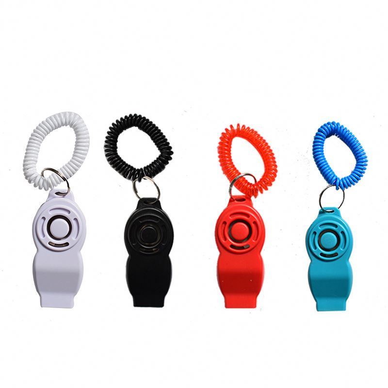 Clicker with finger ring & wrist strap Mgac personalized plastic pet training whistle strap dog trainer clicker