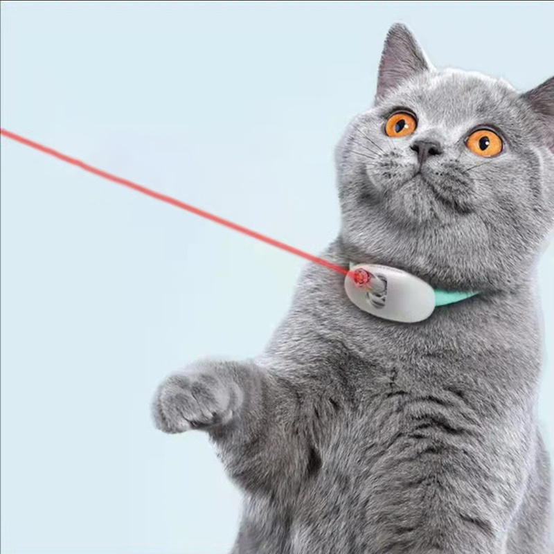 Automatic Cat Toy Smart Laser Teasing Cat Collar Electric USB Charging Kitten Amusing Toys Interactive Training Pet Items