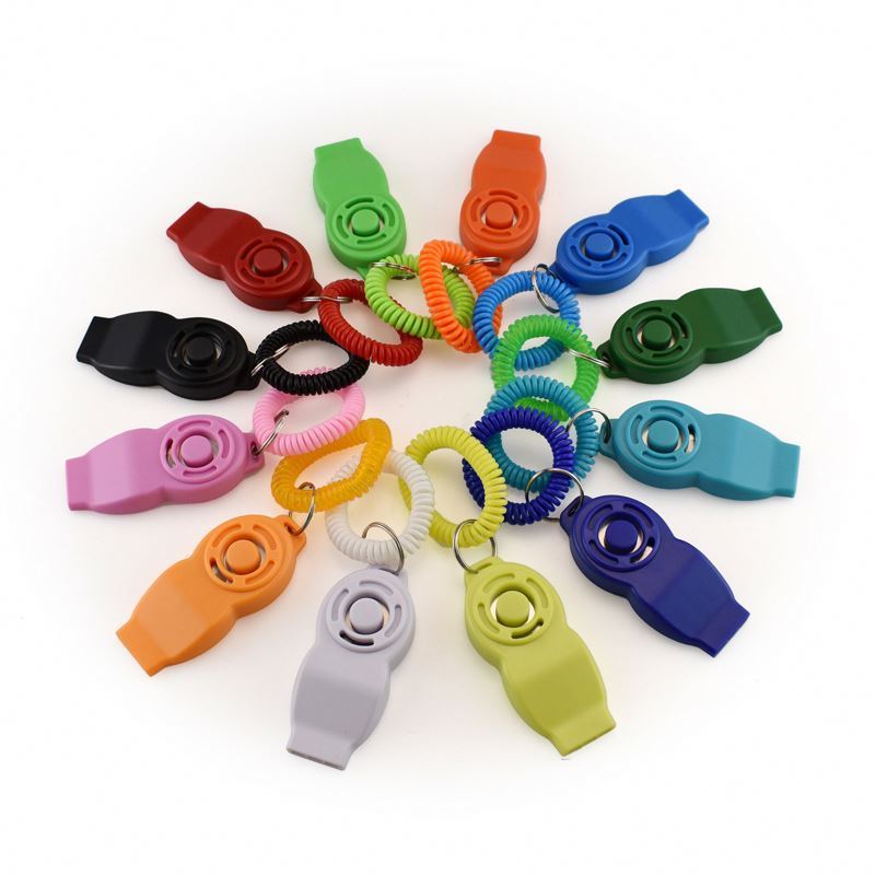 Clicker with finger ring & wrist strap Mgac personalized plastic pet training whistle strap dog trainer clicker