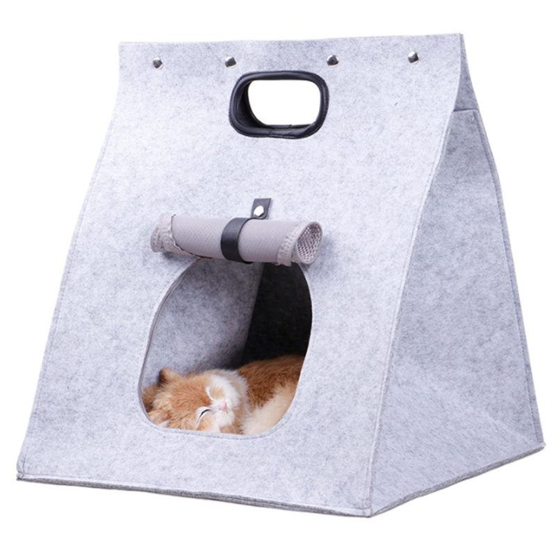 Pet Felt Cat Portable Cat Bag House for Going Out Car Pet Bed Cat Transport Bag with Handle Kennel