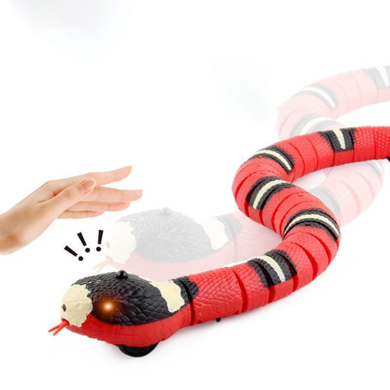 Funny Electric Smart Sensing Snake Creative Smart Sensing Cat Toys Electric Snake Automatic USB Rechargeable Realistic Pet Toy