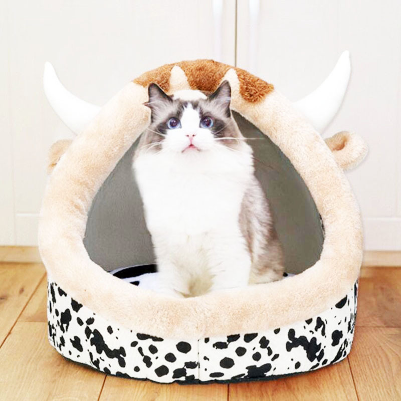 Sweet Cat Bed Warm Pet Basket Cozy Kitten Lounger Cushion Cat House Tent Very Soft Small Dog Mat Bag