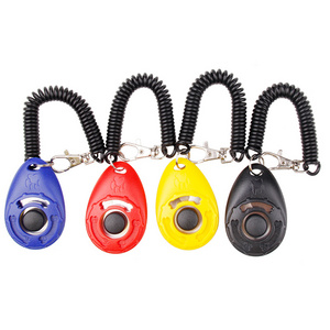 Durable Pet Dog Training Button Clicker Plastic New Adjustable Wrist Strap Sound Keychain Dog Clicker