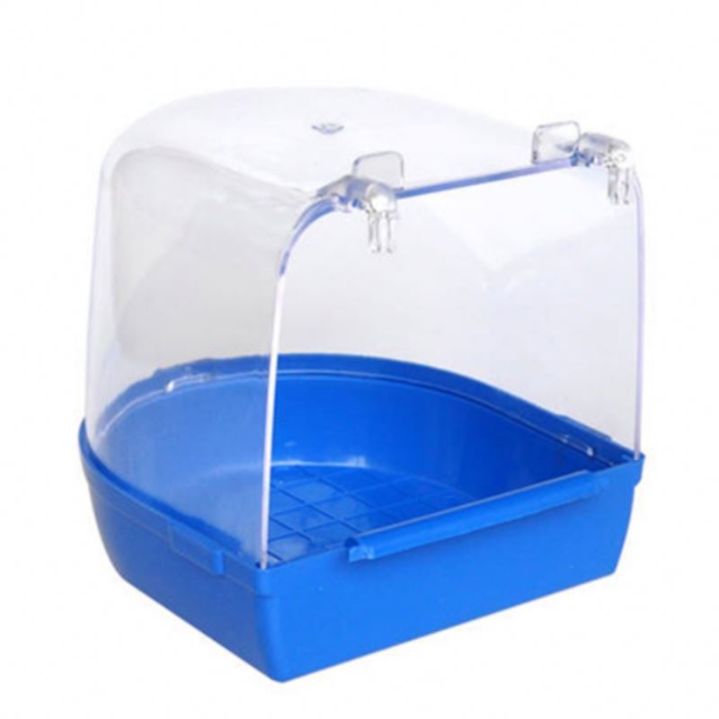 Plastic Bird Bath Box Bird Shower For Parrots Bath Hanging  Parrots Cages Mirror Bathtub for Birds Water Bath