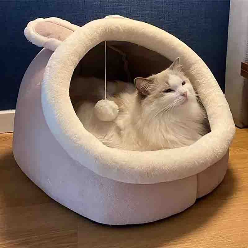 Pet Cats Dogs Soft Kennel Plush Warm Deep Sleep Moisture Absorption and Breathable Cat and Dog Thick Yurt Semi-Enclosed Kennel