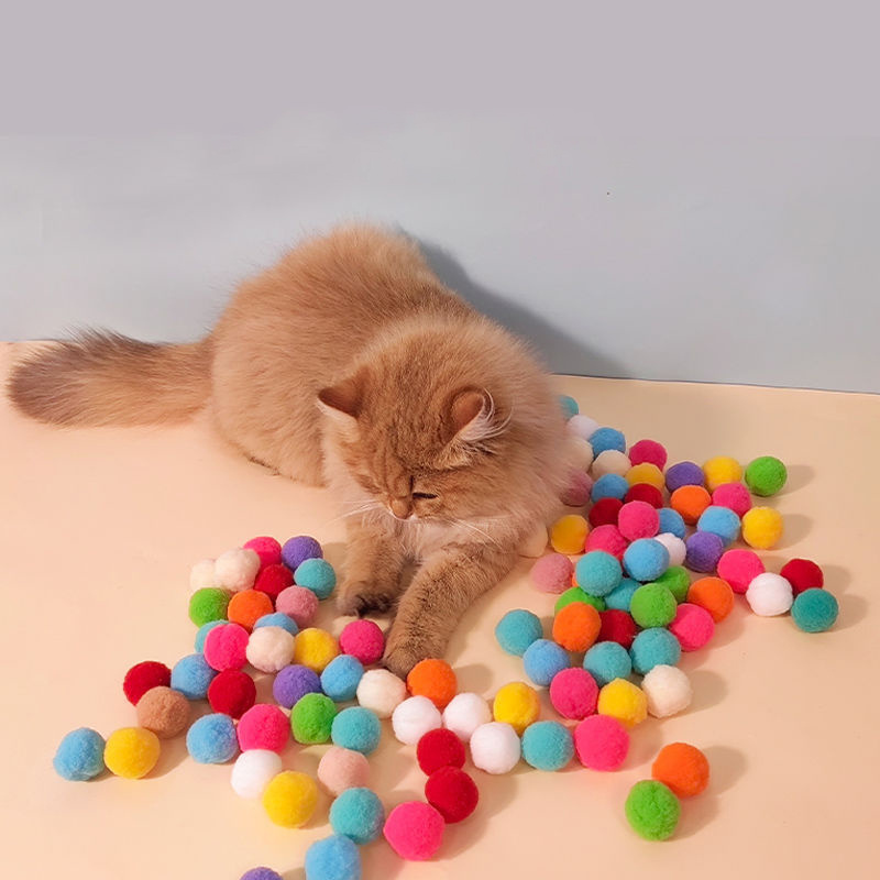 wholesale pet cat accessories products dog interactive plush rolling ball set gun shooting cat toys