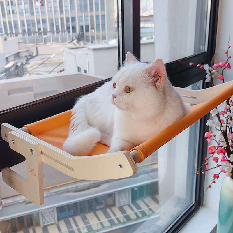 Wholesale Luxury Comfortable Hanging Foldable Indoor Seat Mounted Pet Bed Macrame Hammock Cat Window Perch For Cat Window