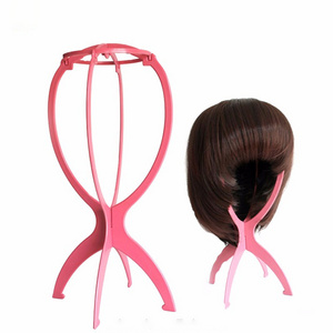 Colorful Adjustable Wig Stands Plastic Hat Display Wig Head Holders Mannequin Head/Stand Portable Folding Wig Stand