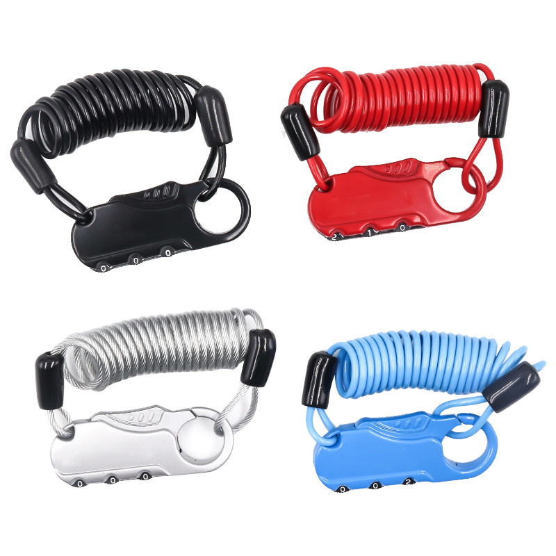 6.7 Motorcycle Helmet Lock Combination Lock with Cable for Motorbike Scooter Street bike Secures Helmet Jacket and Bag