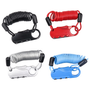 6.7 Motorcycle Helmet Lock Combination Lock with Cable for Motorbike Scooter Street bike Secures Helmet Jacket and Bag