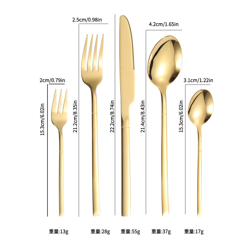 Hot Sale Stainless Steel Set Cutlery Knife Fork Spoon Gold Silverware Flatware set with gift box