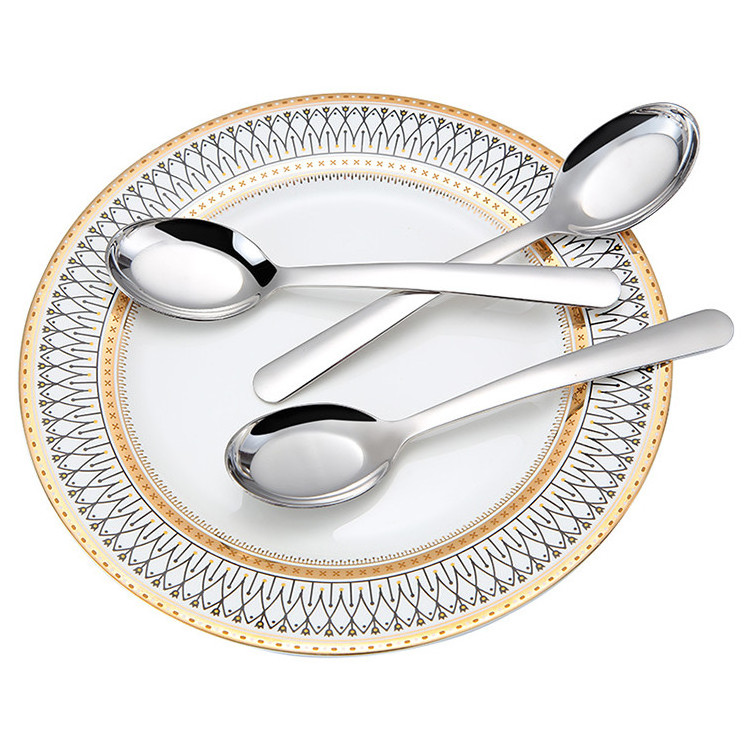 Wholesale high quality flatware customized logo silver scoop stainless steel 304 scoop with round handle