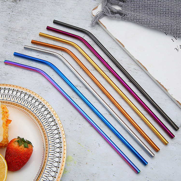 wholesale price bar accessories reusable food grade drinking straw 12mm 304 metal stainless steel straw