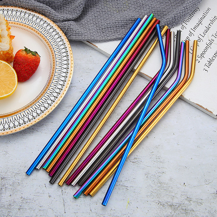 wholesale price bar accessories reusable food grade drinking straw 12mm 304 metal stainless steel straw