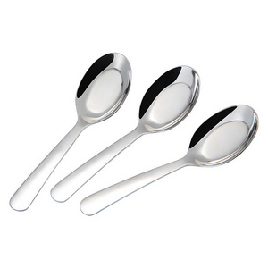 Wholesale high quality flatware customized logo silver scoop stainless steel 304 scoop with round handle