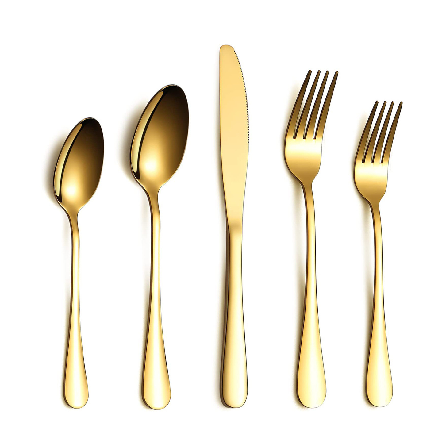 Household Wedding Metal Silverware Spoon And Fork Dining Cutlery Stainless Steel Gold Flatware Set