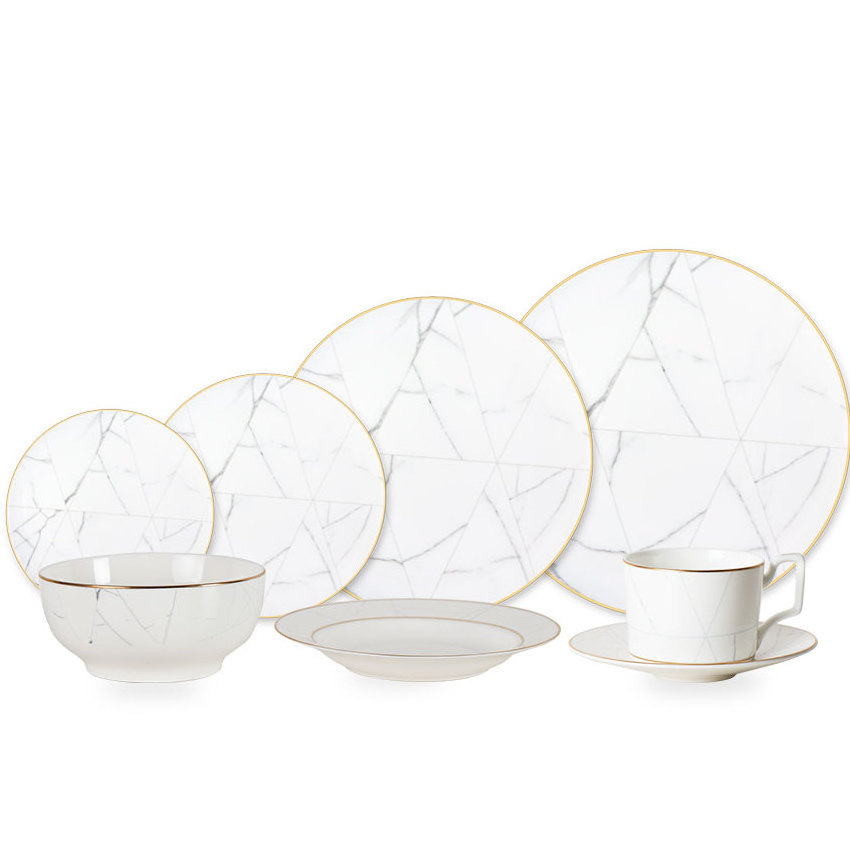 White marble bone China dinner set