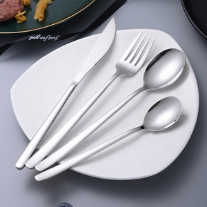 304 Korean cutlery set packaging box gift set gold silver spoon dinner knife fork 18 10 stainless steel cutlery set