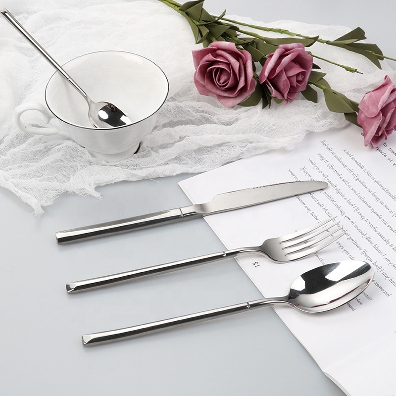 304 Western Restaurant Gifts Gold Matte Stainless Steel Spoon and Fork Knife wedding flatware