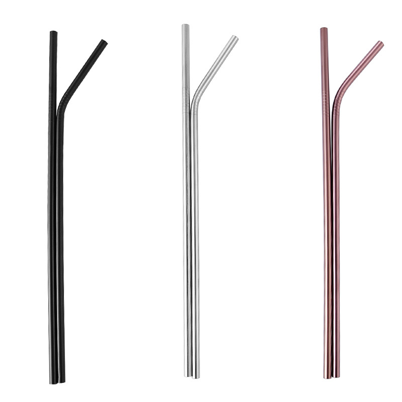 304 Drinking  Stainless Steel Reusable  Customized Logo Metal Straw With Case