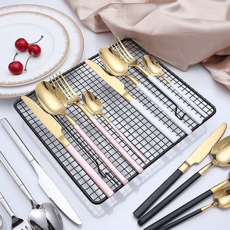 Silver And Stainless Steel Flatware Set Wedding Rustic Engraved Hotels Caddy Restaurant Gold Metal Cutlery