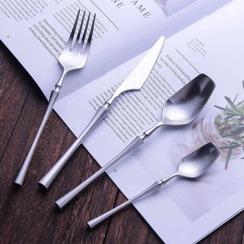 New product ideas 2021 stainless steel sliver gold disposable tableware cutlery fork knife and spoon set