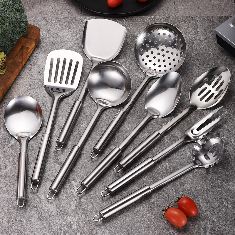 Top seller 9 piece stainless steel Spoons Serving Ladle Forks cooking products utensils cookware 7piece set kitchen utensils set