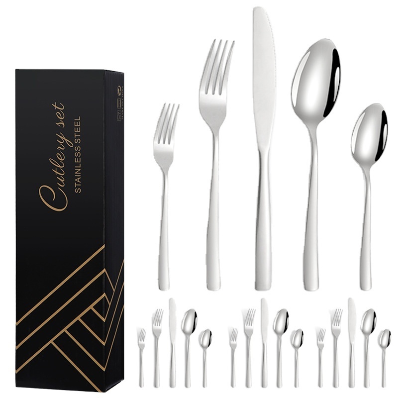 High quality Stainless steel gold matter 20pcs gold cutlery Set knife fork and spoon set for 4 people party flatware dinner set