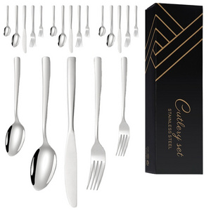 High quality Stainless steel gold matter 20pcs gold cutlery Set knife fork and spoon set for 4 people party flatware dinner set